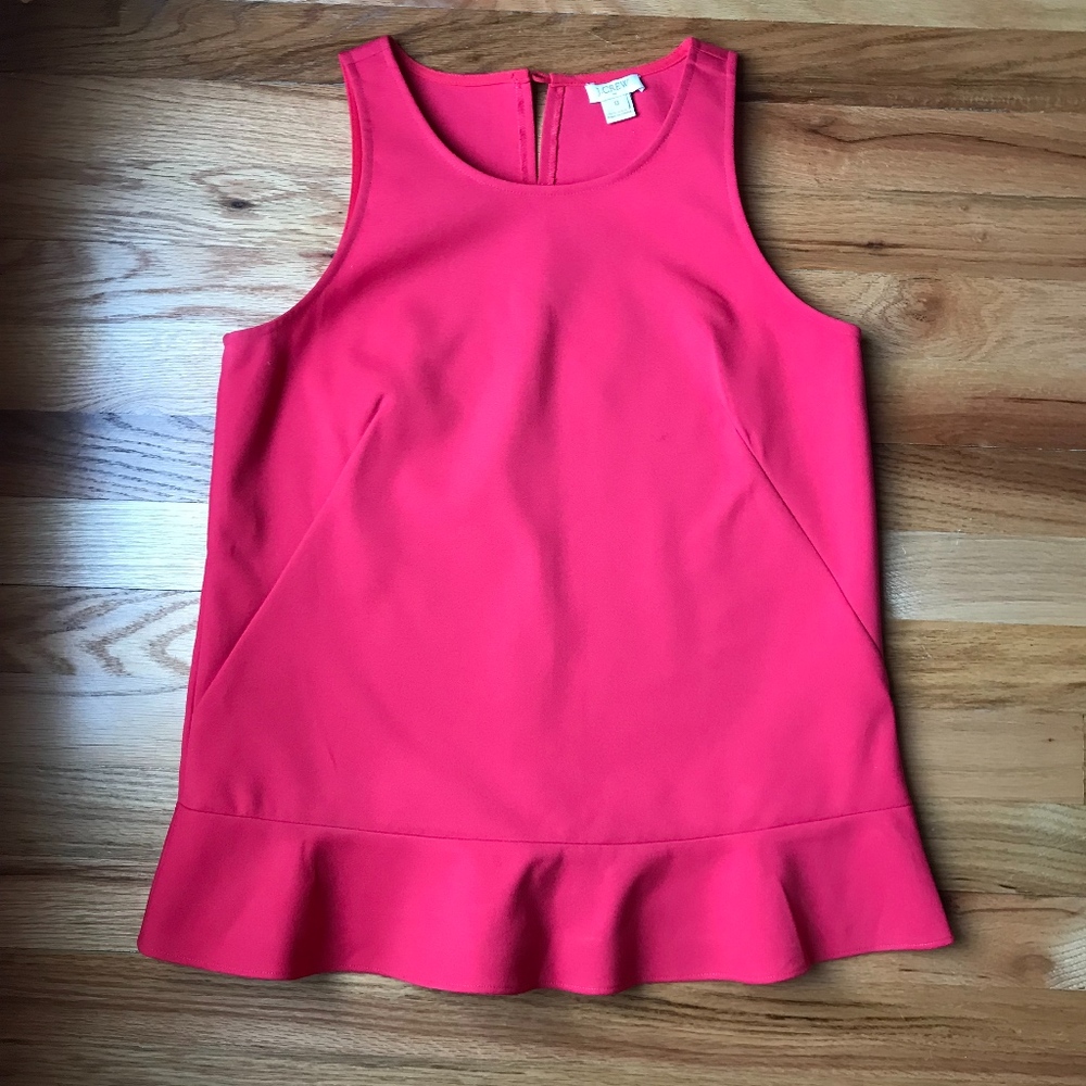 J.Crew Factory Hot Pink Peplum Blouse